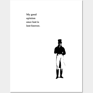 Jane Austen Pride and prejudice minimalist art and quote. Posters and Art